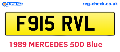 F915RVL are the vehicle registration plates.