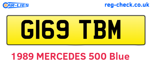 G169TBM are the vehicle registration plates.