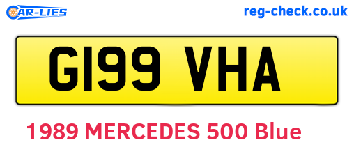 G199VHA are the vehicle registration plates.