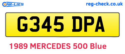 G345DPA are the vehicle registration plates.