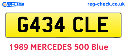 G434CLE are the vehicle registration plates.