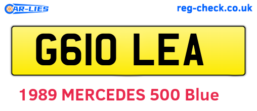 G610LEA are the vehicle registration plates.