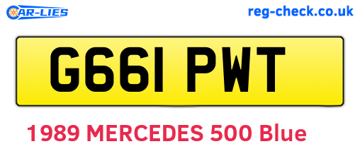 G661PWT are the vehicle registration plates.