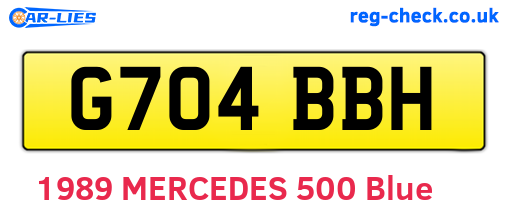 G704BBH are the vehicle registration plates.