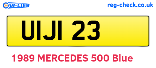 UIJ123 are the vehicle registration plates.