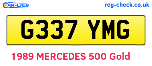 G337YMG are the vehicle registration plates.