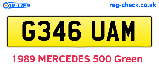 G346UAM are the vehicle registration plates.