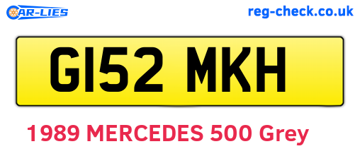 G152MKH are the vehicle registration plates.