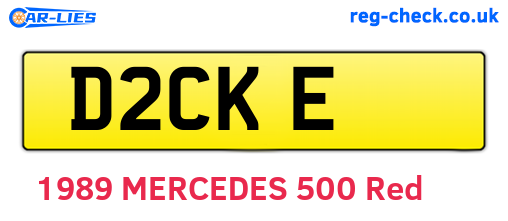 D2CKE are the vehicle registration plates.