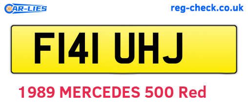 F141UHJ are the vehicle registration plates.