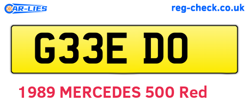 G33EDO are the vehicle registration plates.