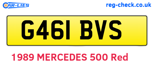 G461BVS are the vehicle registration plates.