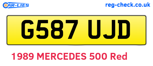 G587UJD are the vehicle registration plates.