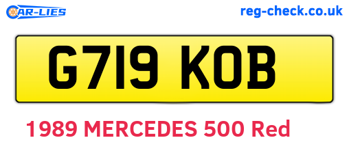 G719KOB are the vehicle registration plates.
