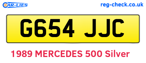 G654JJC are the vehicle registration plates.