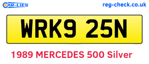 WRK925N are the vehicle registration plates.