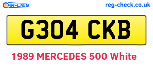 G304CKB are the vehicle registration plates.