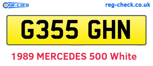 G355GHN are the vehicle registration plates.