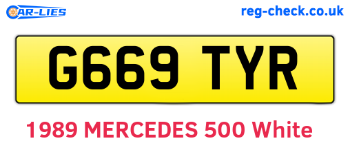 G669TYR are the vehicle registration plates.