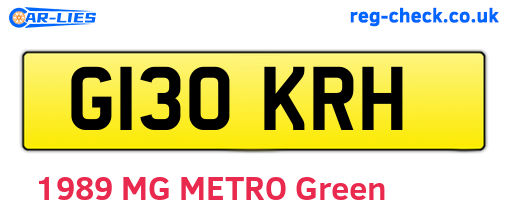 G130KRH are the vehicle registration plates.