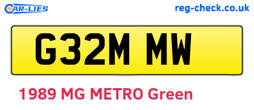 G32MMW are the vehicle registration plates.