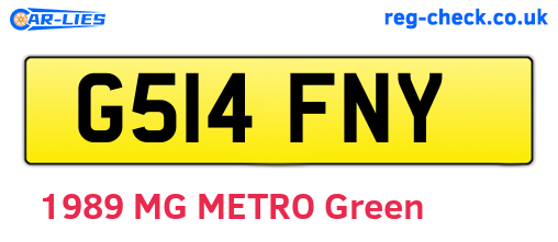 G514FNY are the vehicle registration plates.