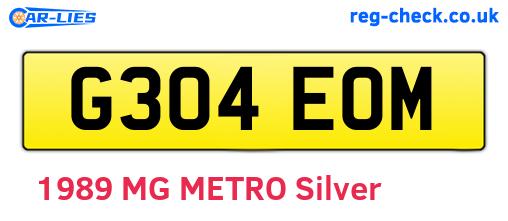 G304EOM are the vehicle registration plates.