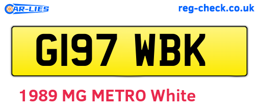 G197WBK are the vehicle registration plates.
