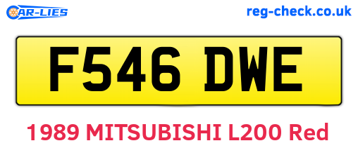 F546DWE are the vehicle registration plates.