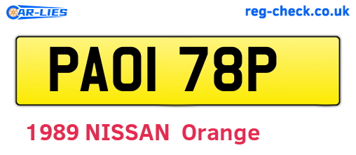 PAO178P are the vehicle registration plates.