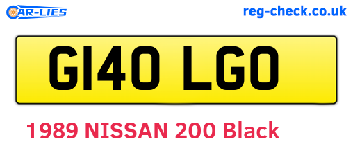 G140LGO are the vehicle registration plates.