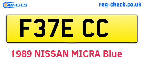 F37ECC are the vehicle registration plates.