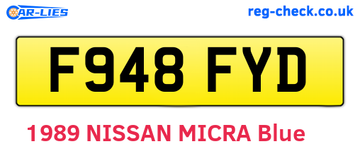 F948FYD are the vehicle registration plates.