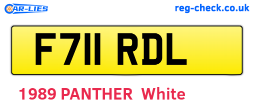 F711RDL are the vehicle registration plates.