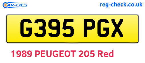 G395PGX are the vehicle registration plates.