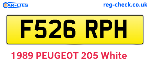 F526RPH are the vehicle registration plates.