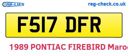 F517DFR are the vehicle registration plates.