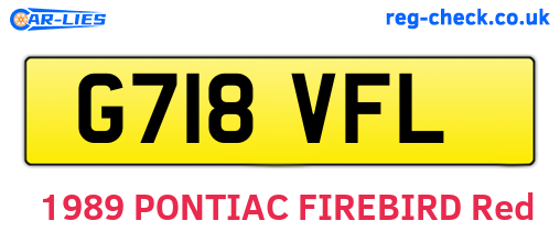 G718VFL are the vehicle registration plates.