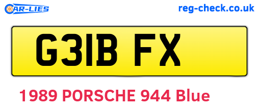 G31BFX are the vehicle registration plates.