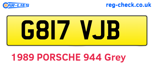 G817VJB are the vehicle registration plates.