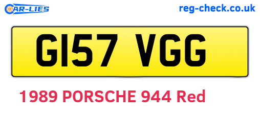 G157VGG are the vehicle registration plates.