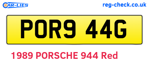 POR944G are the vehicle registration plates.