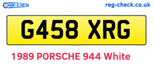 G458XRG are the vehicle registration plates.