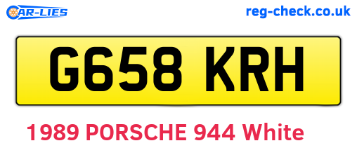 G658KRH are the vehicle registration plates.