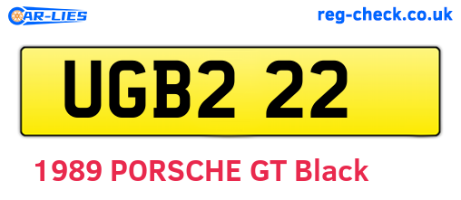 UGB222 are the vehicle registration plates.