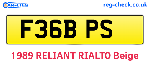 F36BPS are the vehicle registration plates.