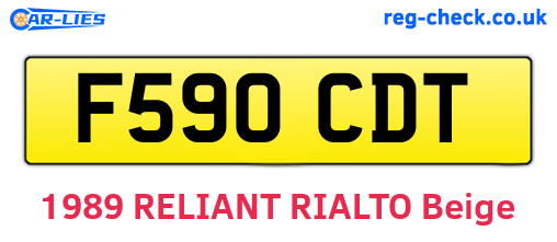 F590CDT are the vehicle registration plates.