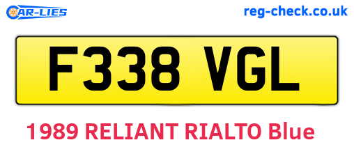 F338VGL are the vehicle registration plates.