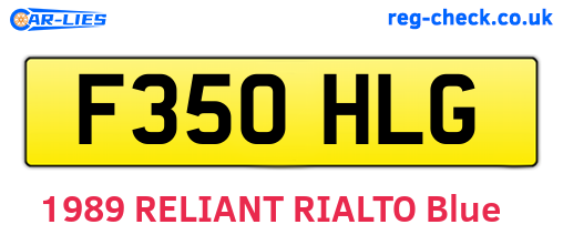 F350HLG are the vehicle registration plates.