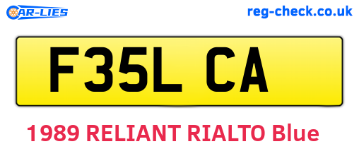 F35LCA are the vehicle registration plates.